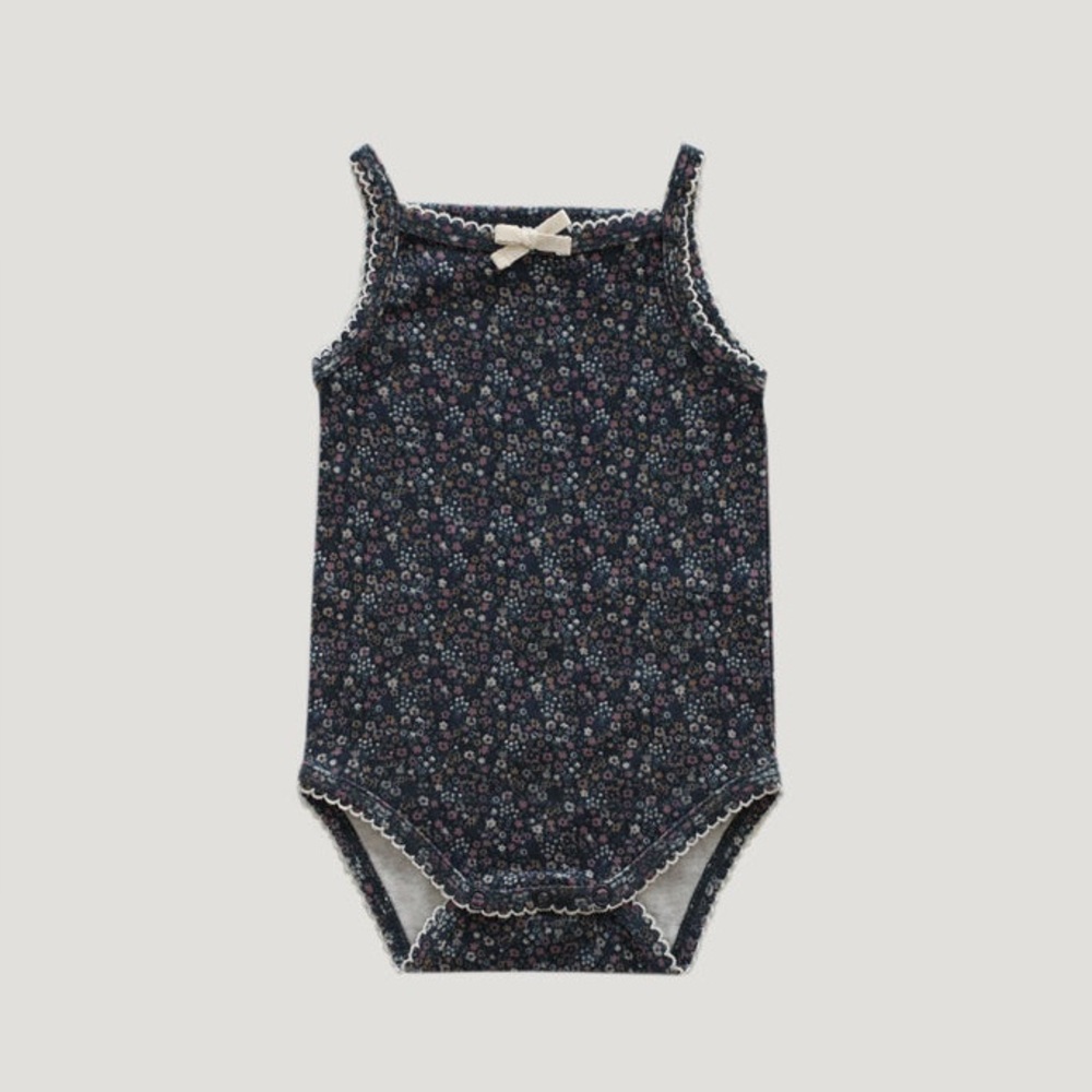 Jamie Kay Navy Floral Baby Bodysuit